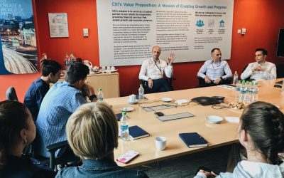 Tinerii din cadrul proiectului YEEI – Antreprenoriat la puterea tinerilor – workshop și consiliere în carieră în cadrul Citi Bank România